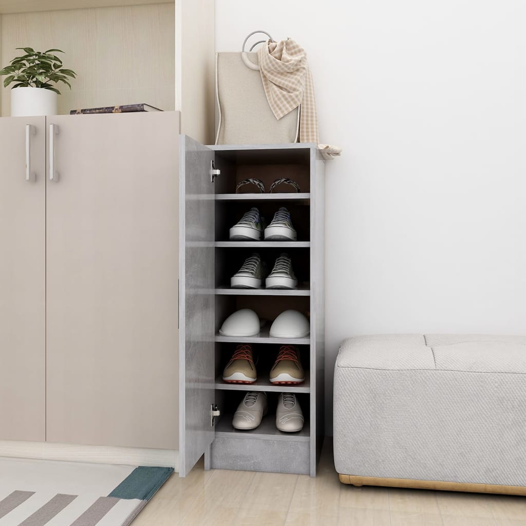 Scarpiera 32X35X92 Cm In Truciolato Grigio Cemento