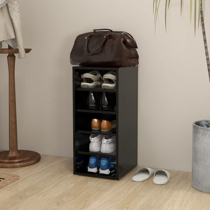 Scarpiera Nera 31,5X35X70 Cm In Truciolato Nero