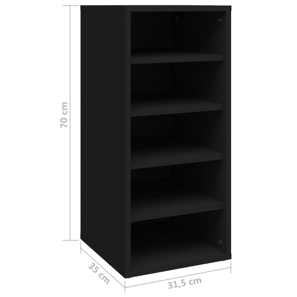 Scarpiera Nera 31,5X35X70 Cm In Truciolato Nero