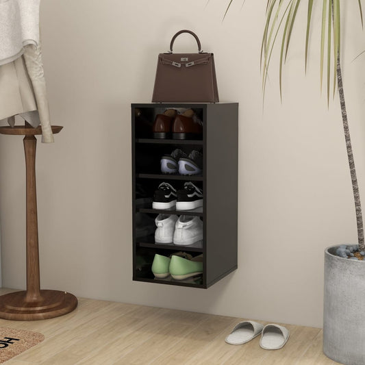 Scarpiera Nera 31,5X35X70 Cm In Truciolato Nero