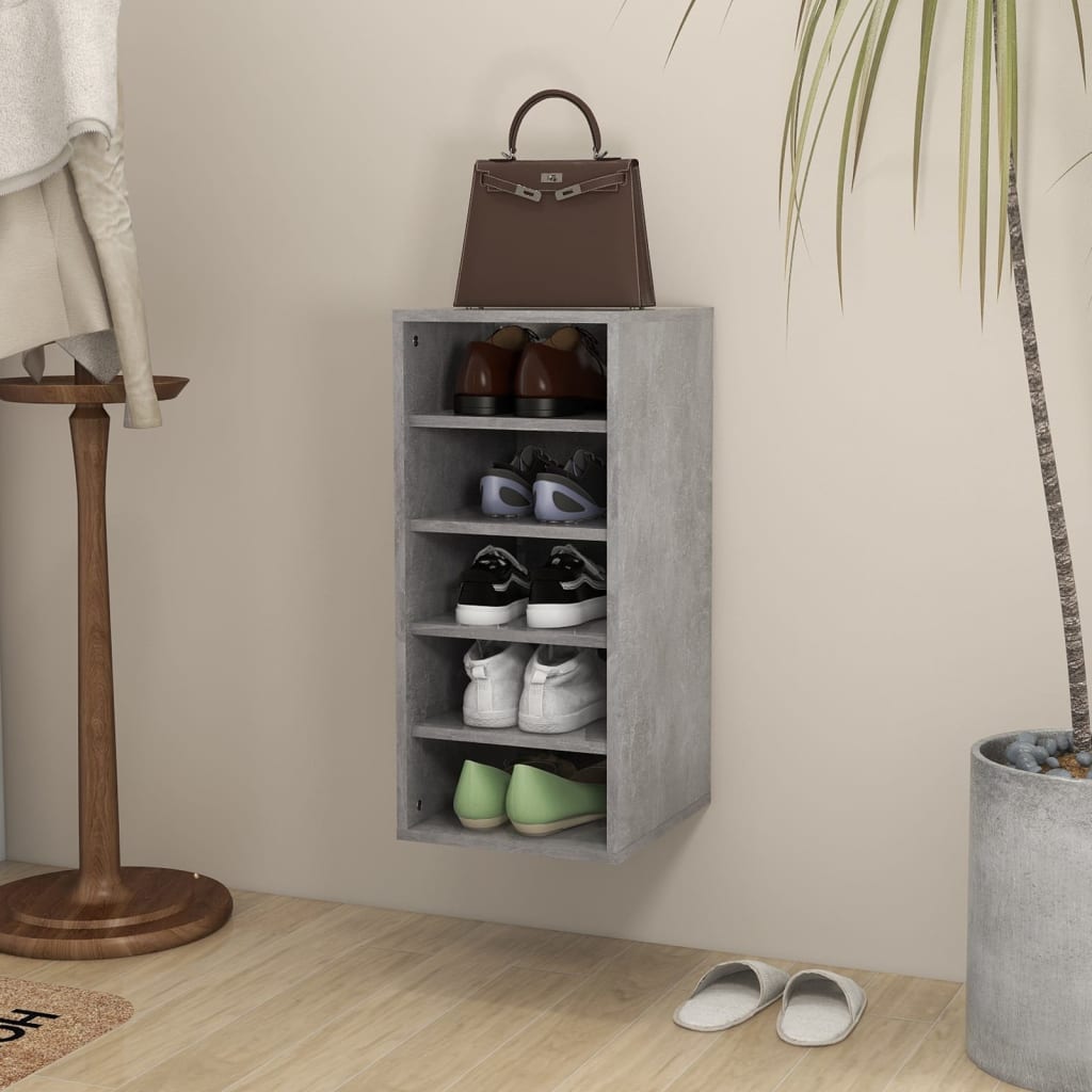 Scarpiera 32X35X92 Cm In Truciolato Grigio Cemento
