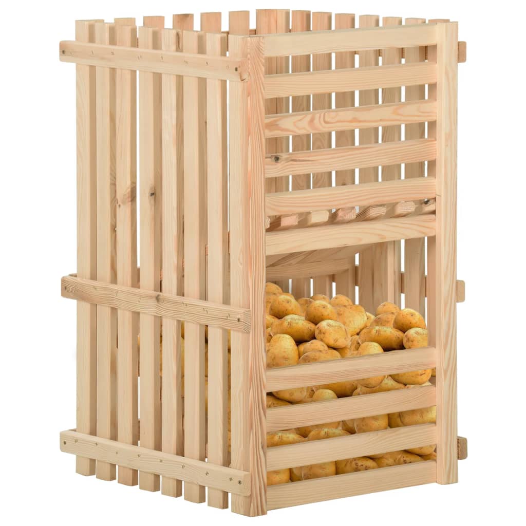 Cassetta Porta Patate In Legno Massello Di Pino