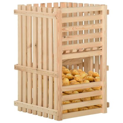 Cassetta Porta Patate In Legno Massello Di Pino
