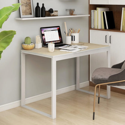 Scrivania Computer Nera E Rovere 110X60X73 Cm Legno Multistrato