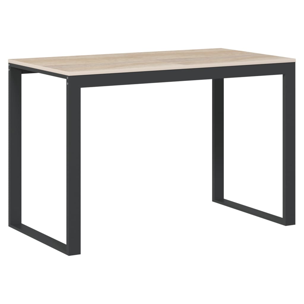 Scrivania Computer Nera E Rovere 110X60X73 Cm Legno Multistrato