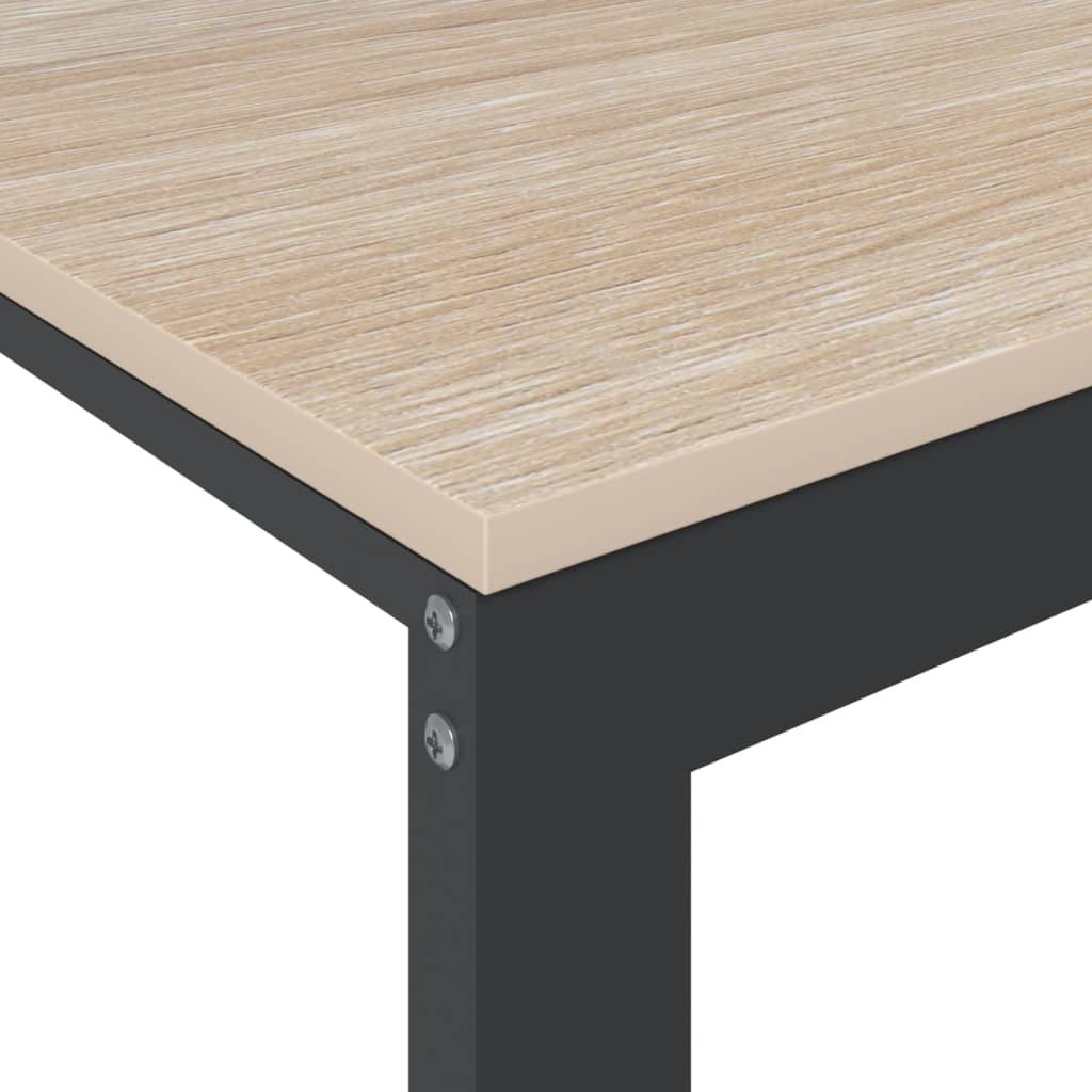 Scrivania Computer Nera E Rovere 110X60X73 Cm Legno Multistrato