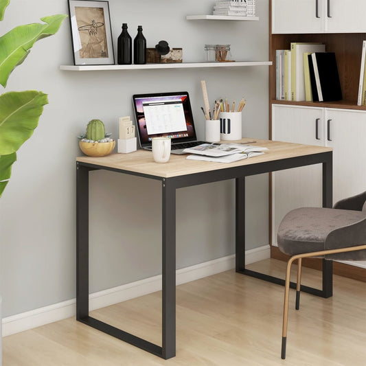 Scrivania Computer Nera E Rovere 110X60X73 Cm Legno Multistrato