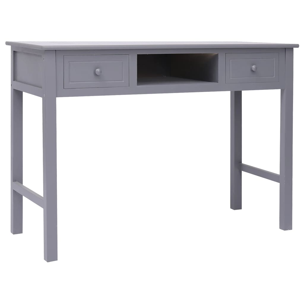 Scrivania Bianca 108X45X76 Cm In Legno Massello Di Paulownia
