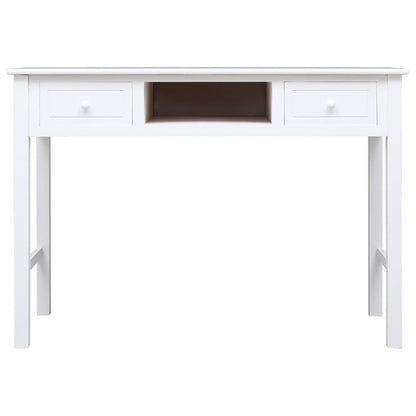 Scrivania Bianca 108X45X76 Cm In Legno Massello Di Paulownia