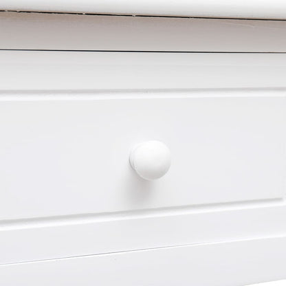 Scrivania Bianca 108X45X76 Cm In Legno Massello Di Paulownia
