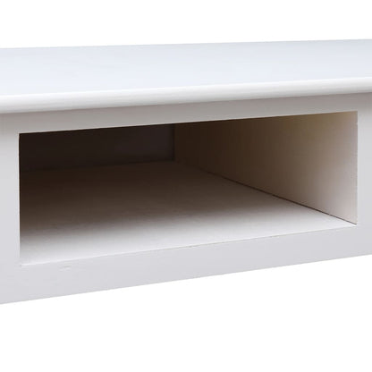 Scrivania Bianca 108X45X76 Cm In Legno Massello Di Paulownia
