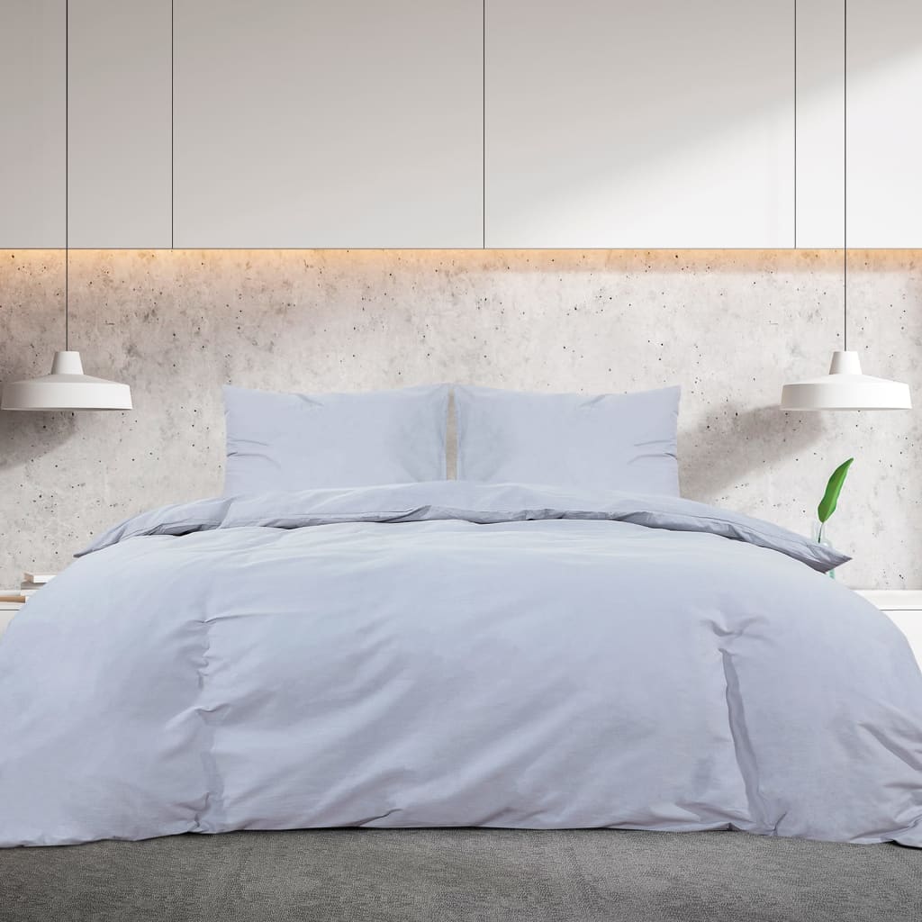 Set Copripiumino 140X200 Cm In Microfibra Leggera Grigio