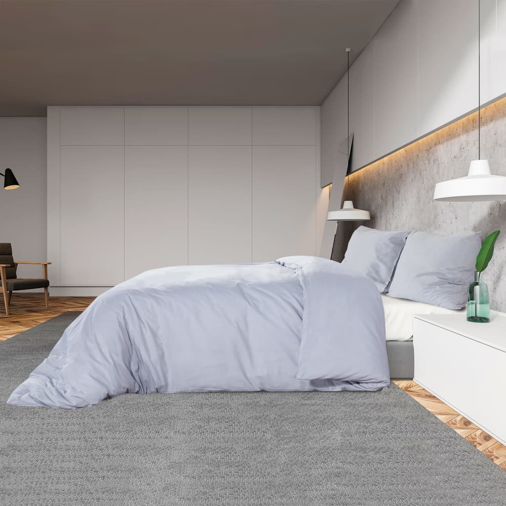 Set Copripiumino 140X200 Cm In Microfibra Leggera Grigio