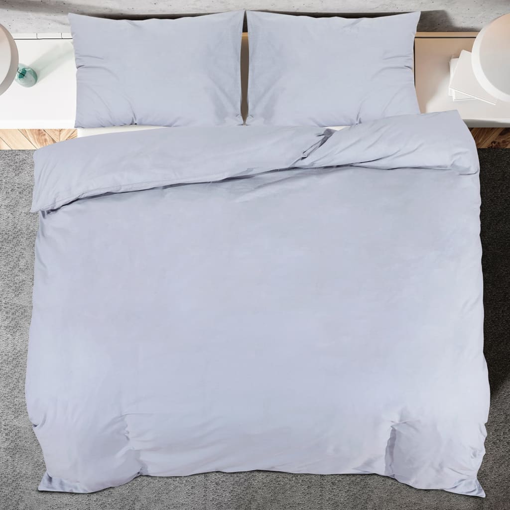 Set Copripiumino 140X200 Cm In Microfibra Leggera Grigio