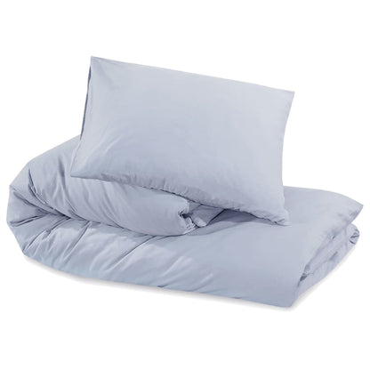 Set Copripiumino 140X200 Cm In Microfibra Leggera Grigio