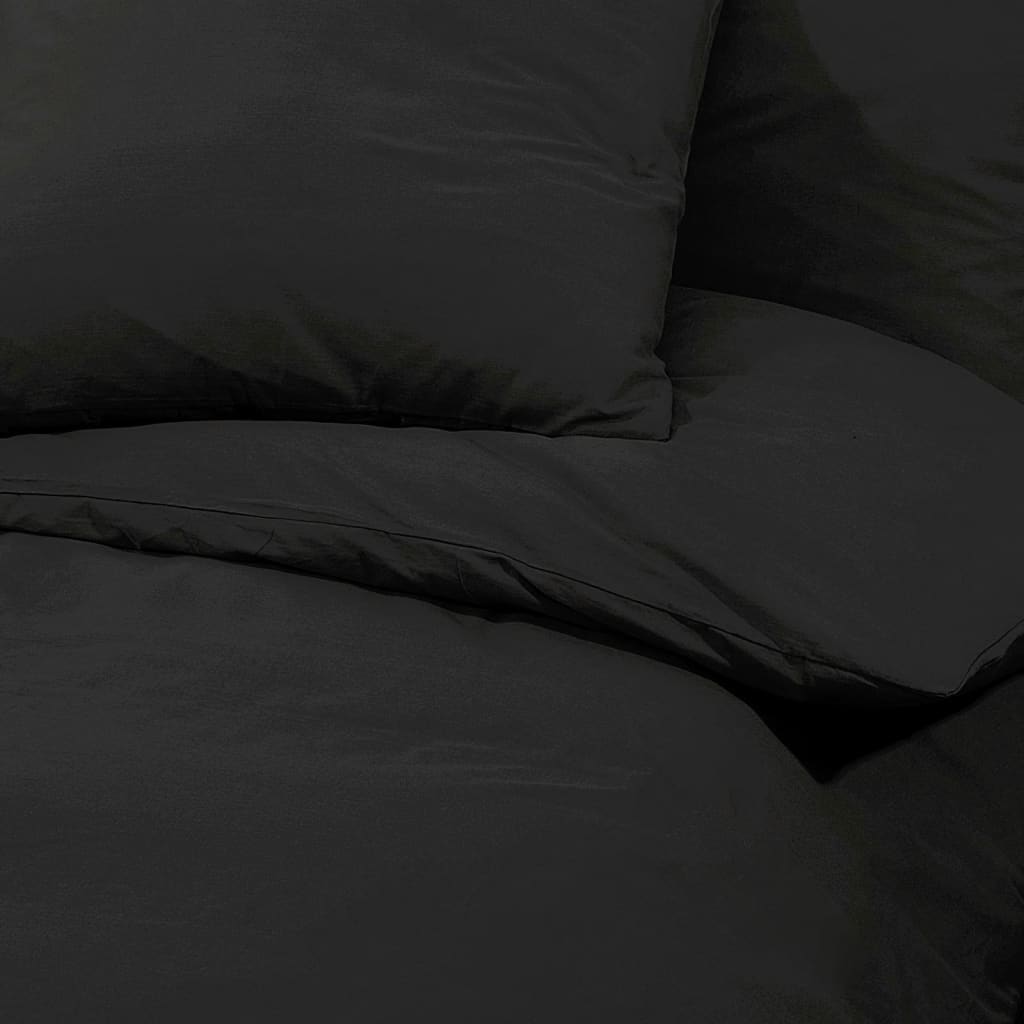 Set Copripiumino 140X200 Cm In Microfibra Leggera Nero