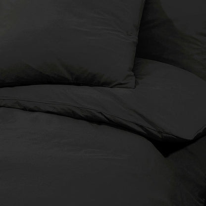 Set Copripiumino 140X200 Cm In Microfibra Leggera Nero