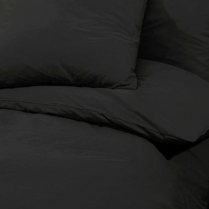 Set Copripiumino 200X200 Cm In Microfibra Leggera Nero