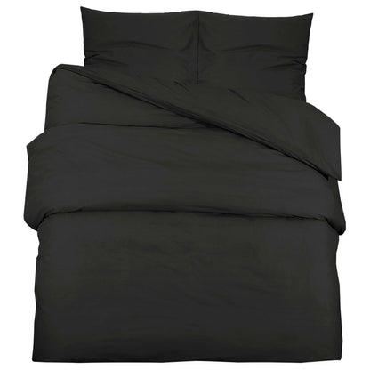 Set Copripiumino 200X200 Cm In Microfibra Leggera Nero