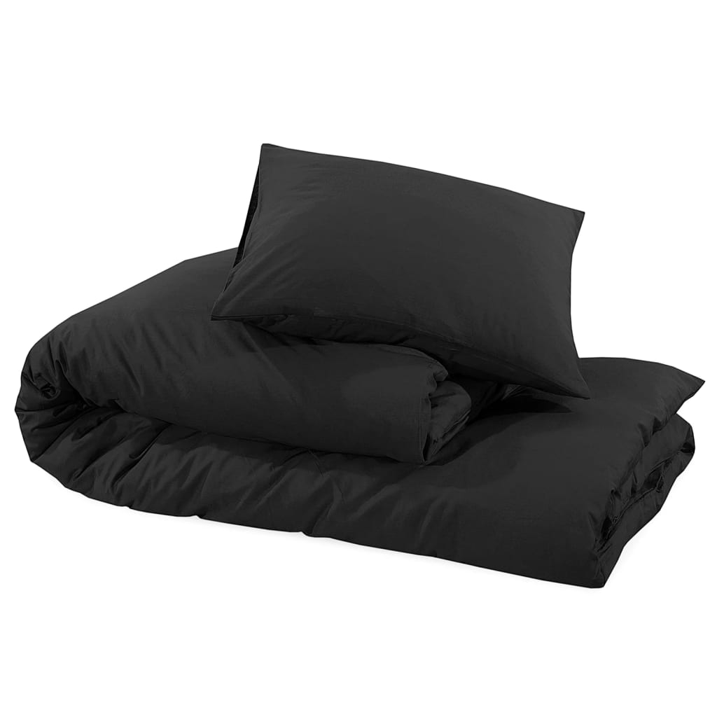 Set Copripiumino 200X200 Cm In Microfibra Leggera Nero