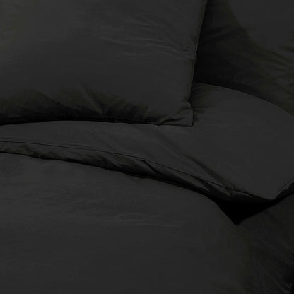 Set Copripiumino 200X200 Cm In Microfibra Leggera Nero