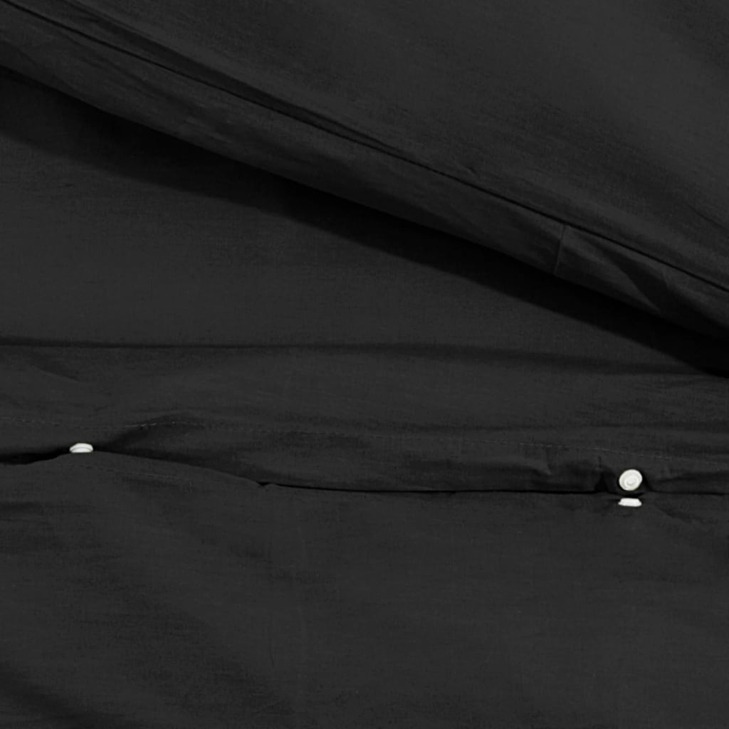 Set Copripiumino 200X200 Cm In Microfibra Leggera Nero
