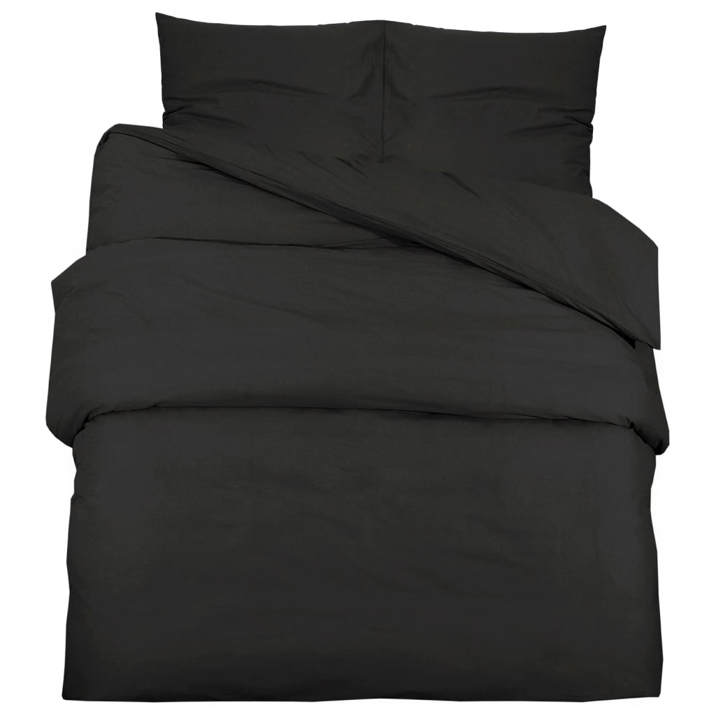 Set Copripiumino 200X220 Cm In Microfibra Leggera Nero