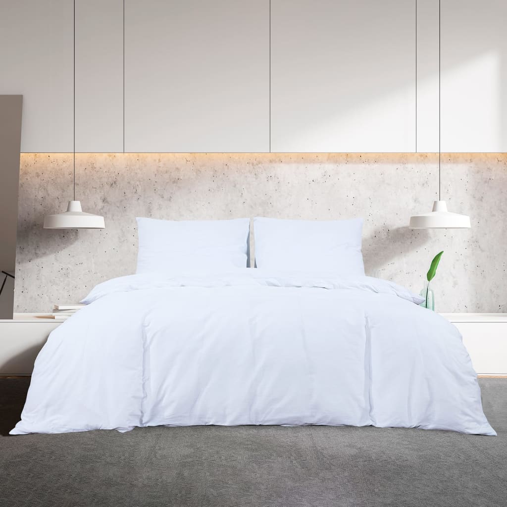 Set Copripiumino 140X200 Cm In Microfibra Leggera Bianco