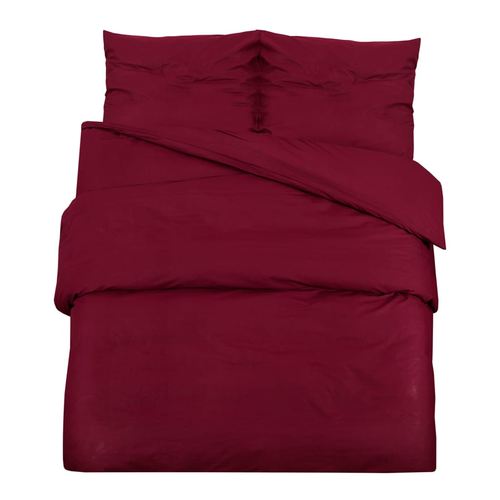 Set Copripiumino Bordeaux 135X200 Cm In Microfibra Leggera Rosso