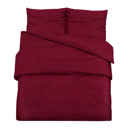 Set Copripiumino Bordeaux 135X200 Cm In Microfibra Leggera Rosso