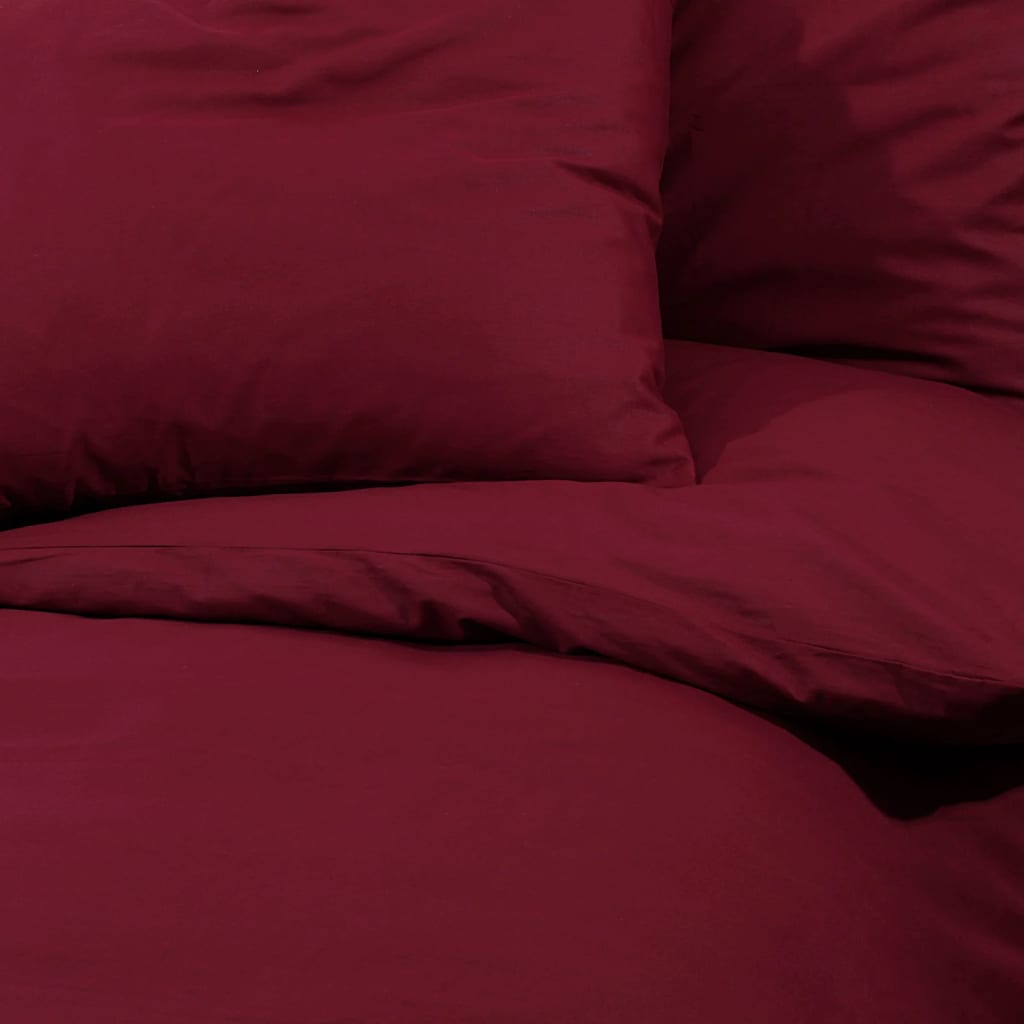 Set Copripiumino Bordeaux 135X200 Cm In Microfibra Leggera Rosso