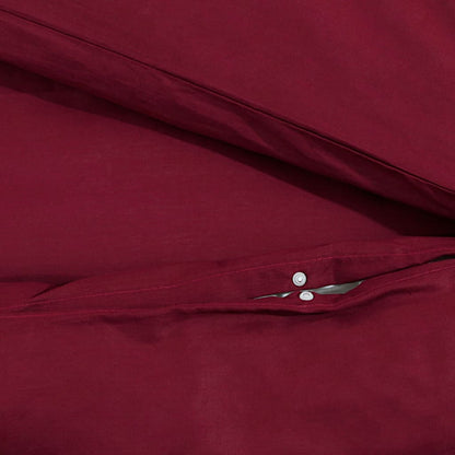 Set Copripiumino Bordeaux 200X220 Cm In Microfibra Leggera Rosso