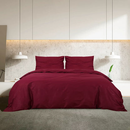 Set Copripiumino Bordeaux 140X200 Cm In Microfibra Leggera Rosso