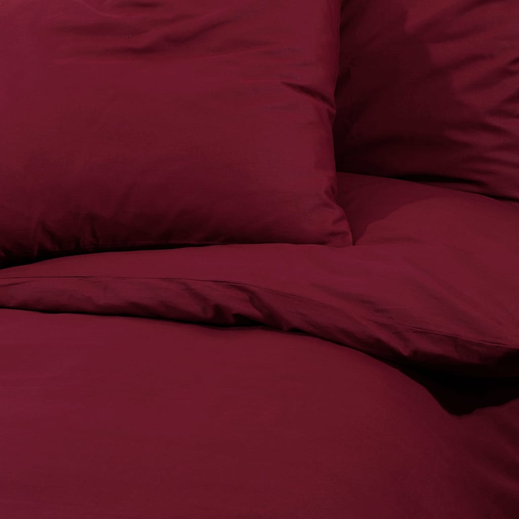 Set Copripiumino Bordeaux 140X200 Cm In Microfibra Leggera Rosso