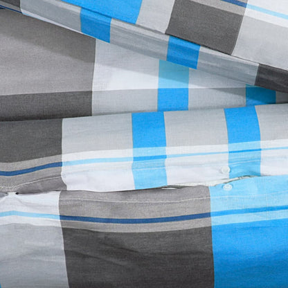 Set Copripiumino 260X220 Cm In Cotone Blu E Grigio