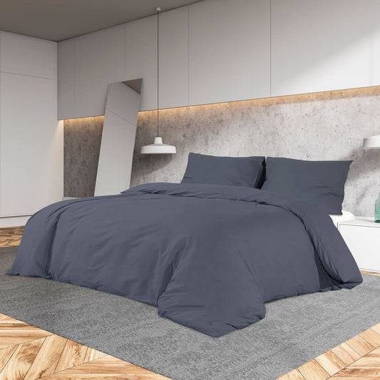 Set Copripiumino 140X200 Cm In Cotone Antracite