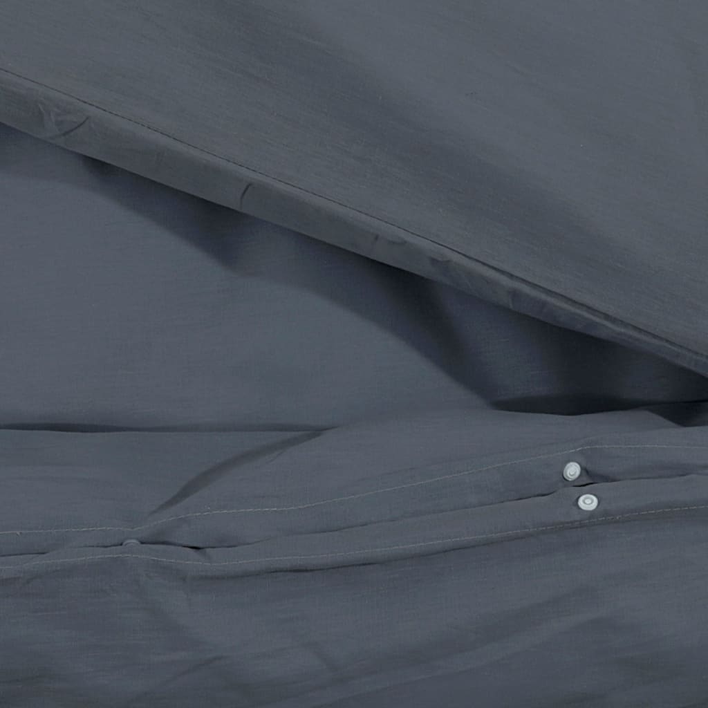 Set Copripiumino 260X240 Cm In Cotone Antracite