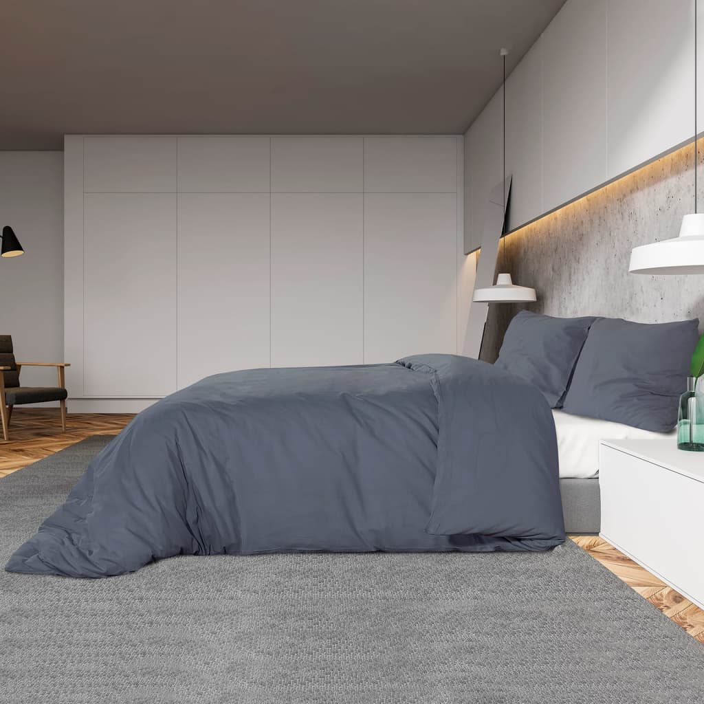 Set Copripiumino 200X200 Cm In Cotone Antracite