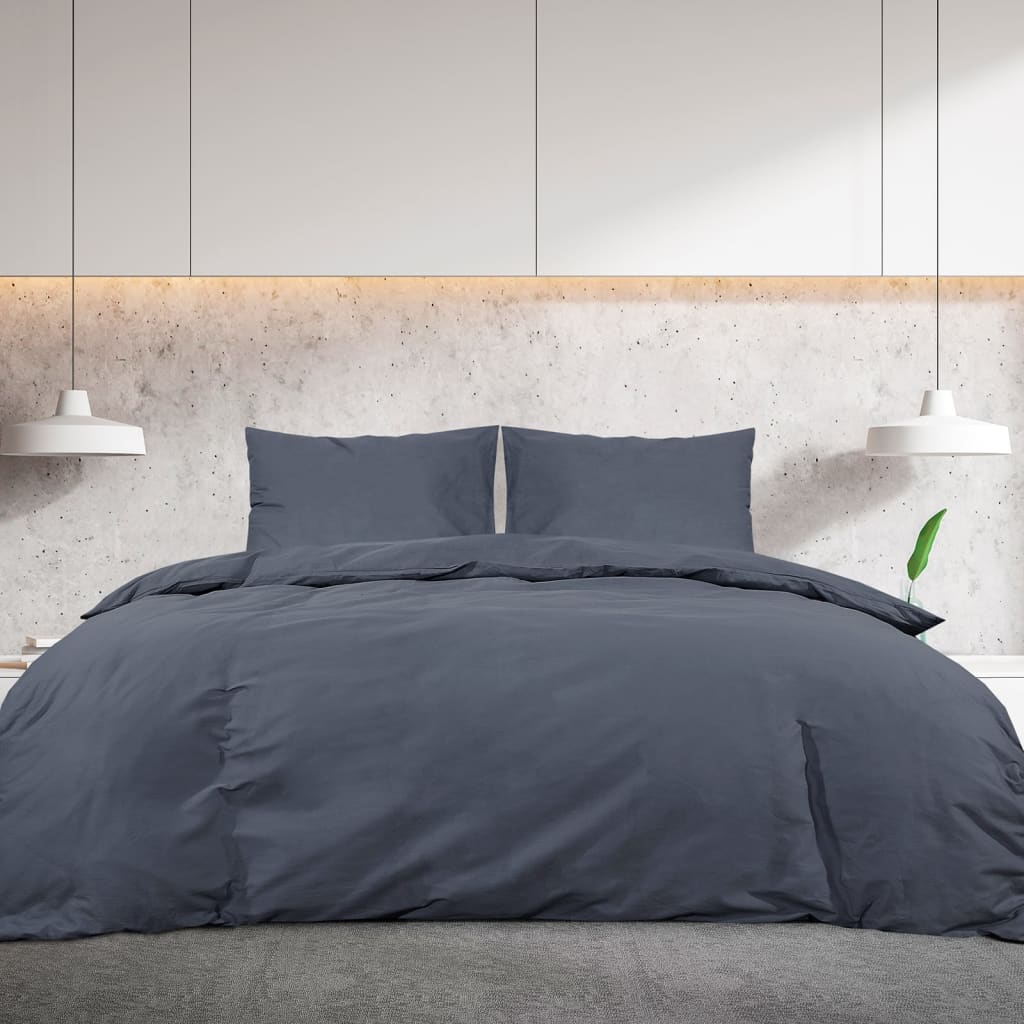 Set Copripiumino 200X220 Cm In Cotone Antracite