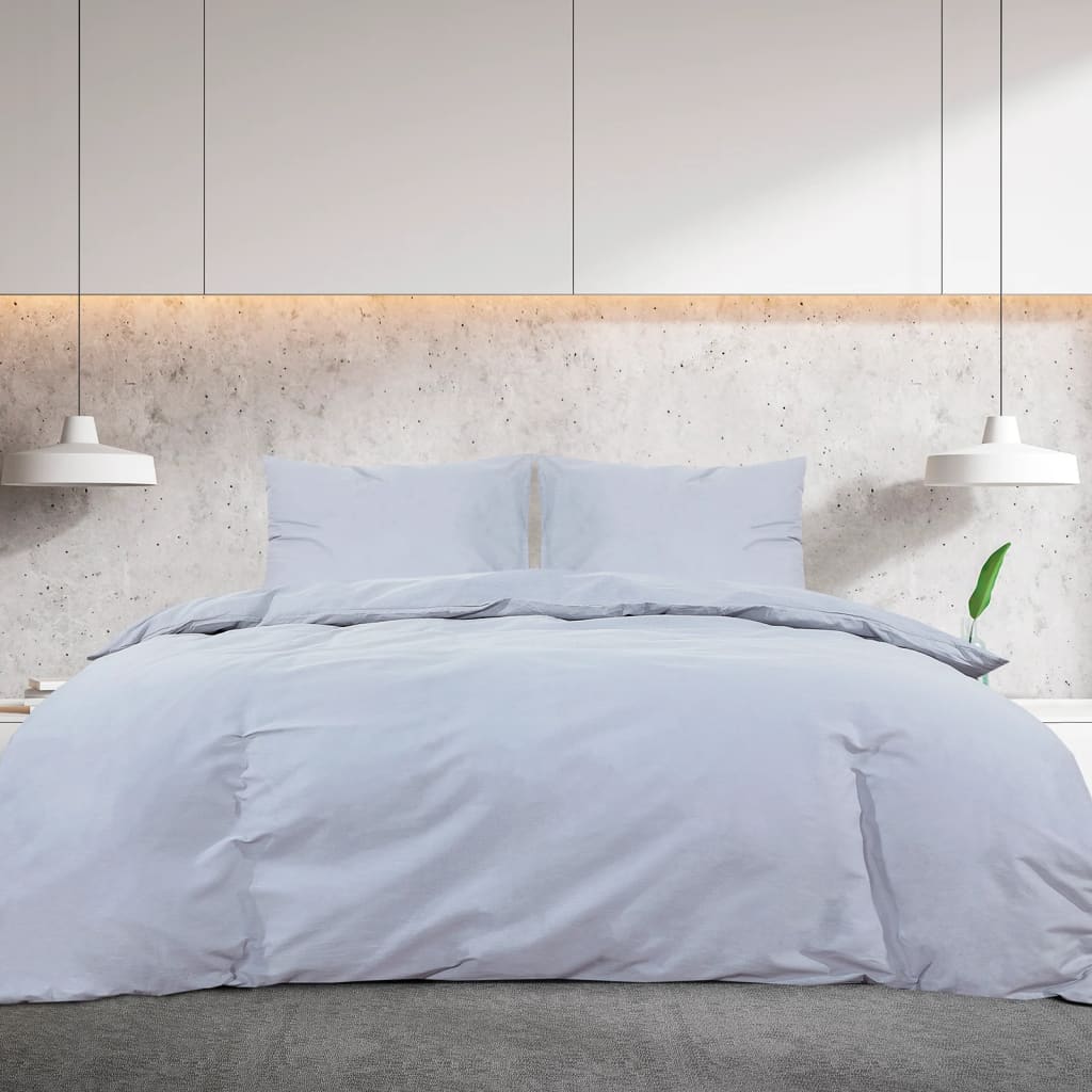 Set Copripiumino 200X200 Cm In Cotone Grigio
