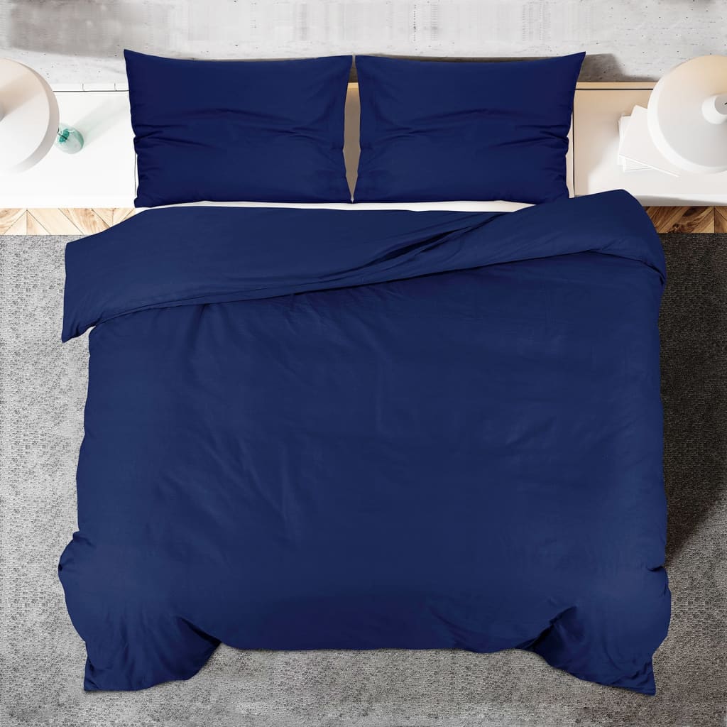 Set Copripiumino Marino 260X240 Cm In Cotone Blu