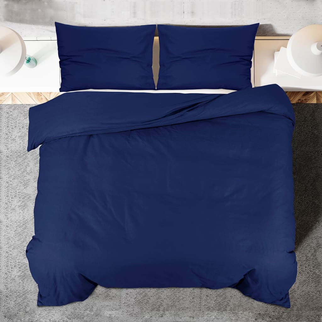 Set Copripiumino Marino 260X220 Cm In Cotone Blu