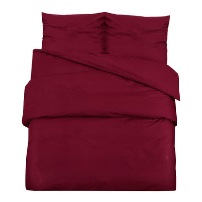 Set Copripiumino Bordò 140X200 Cm In Cotone Rosso