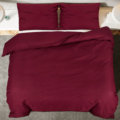 Set Copripiumino Bordò 140X200 Cm In Cotone Rosso