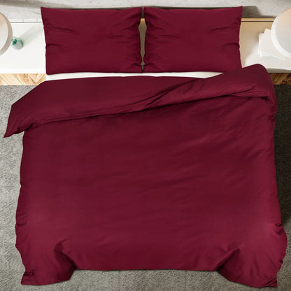 Set Copripiumino Bordò 240X220 Cm In Cotone Rosso