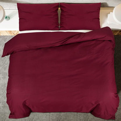 Set Copripiumino Bordò 140X200 Cm In Cotone Rosso