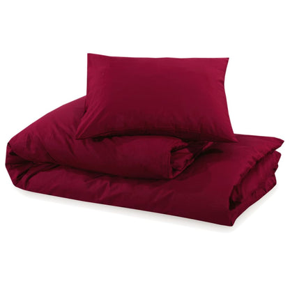 Set Copripiumino Bordò 140X200 Cm In Cotone Rosso