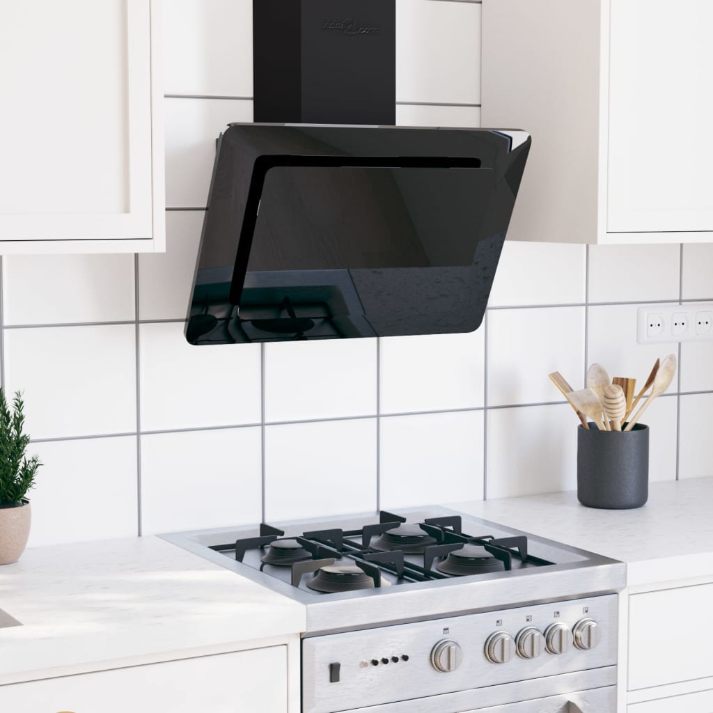 Cappa Parete 90 Cm Acciaio Inox E Vetro Temperato Lucido