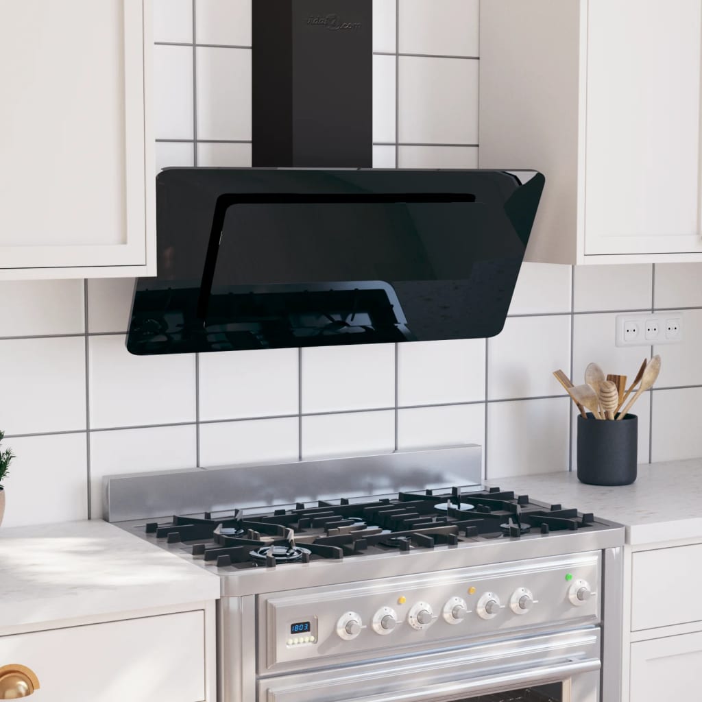 Cappa Parete 90 Cm Acciaio Inox E Vetro Temperato Lucido