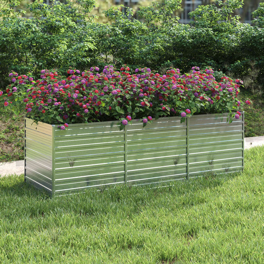 Letto Rialzato Giardino In Acciaio Zincato Argento